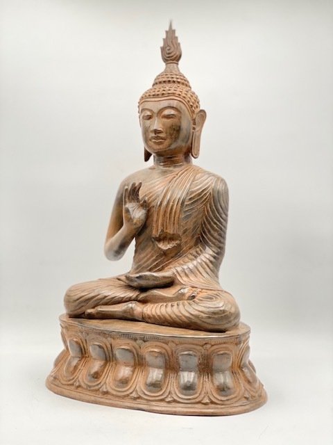 Buddha tailandese dettagliato meravigliosamente grande - Bronzo - H60cm - Tailandia - 21° secolo