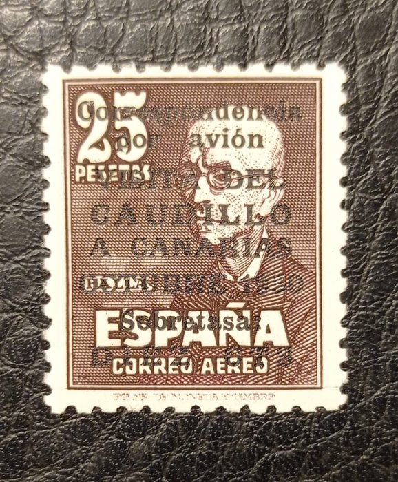 Spain 1950/1950 - Visit to the Canary Islands without number. Well centred. Graus certificate. - Edifil 1083
