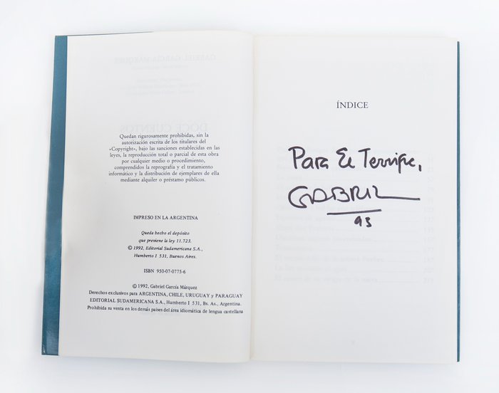 Signed; Gabriel García Márquez - Doce Cuentos Peregrinos - 1992