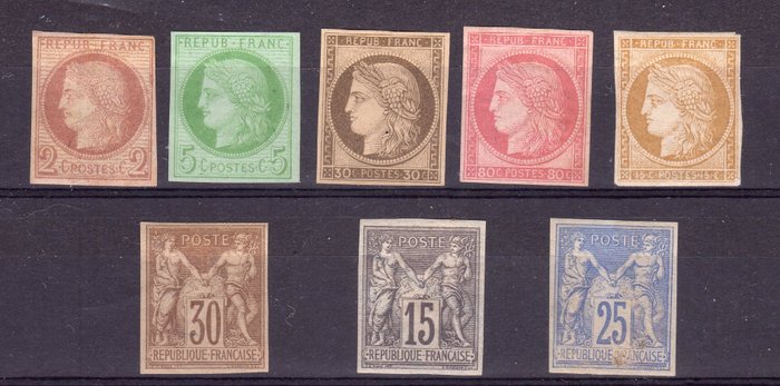 Frankreich - Kolonien (allgemeine Objekte) 1872/1879 - colonies - du 15 au 36