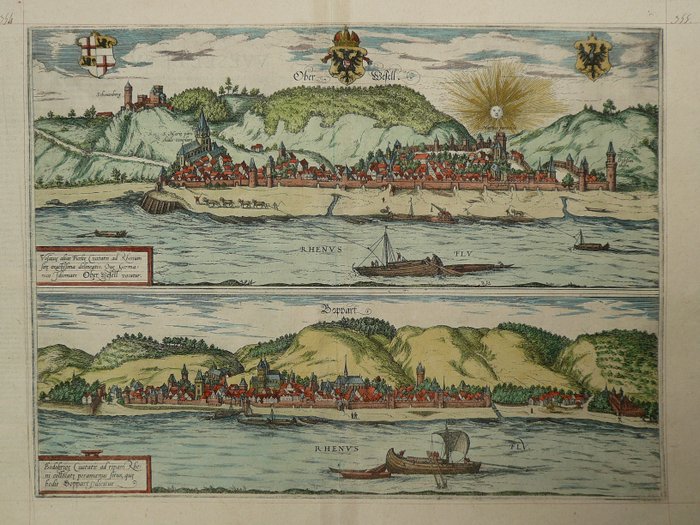 Germania, Oberwesel, Boppard; G. Braun, F. Hogenberg - Ober Wesell / Boppart - 1581-1600