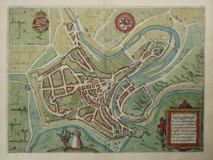 Lussemburgo, Luxemburg; L. Guicciardini / W. Blaeu - Lutzenbourg - 1601-1620
