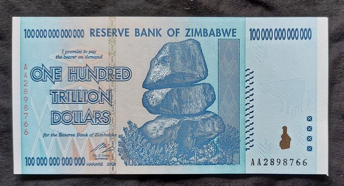 Zimbabwe - 100 trillion Dollars 2008 - Pick 91