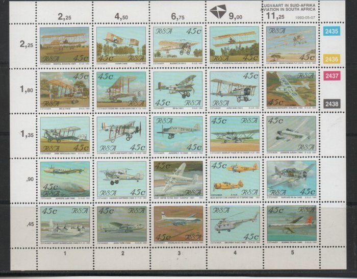 Wereld - Leuke verzameling postfrisse Vliegtuigen op postzegels