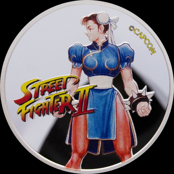 Fiji. 50 Cent 2021 - Street Fighter II 30th Anniversary Chun Li Coloured - 1 Oz