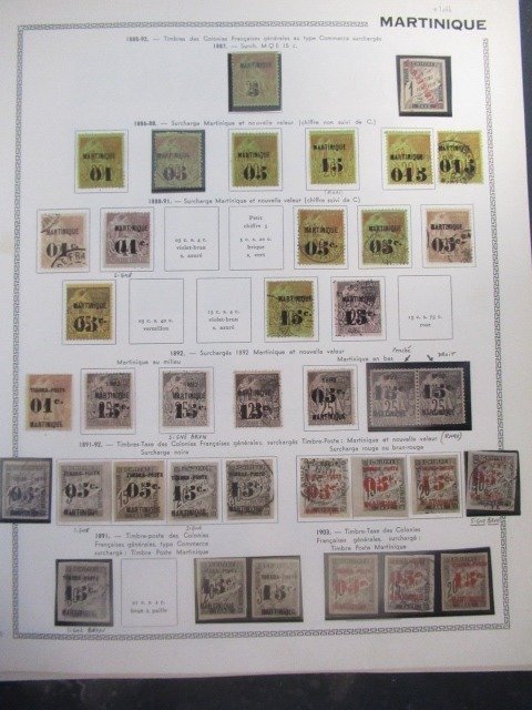 Martinique - collection quasi complète de timbres
