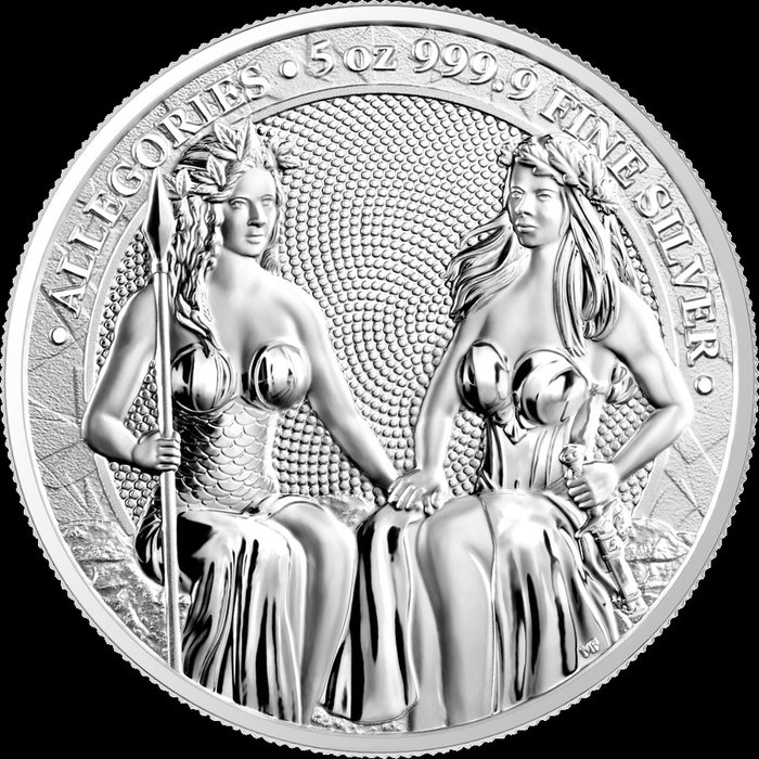 Duitsland. 25 Mark 2021 Germania Mint The Allegories Austria & Germania - 5 oz