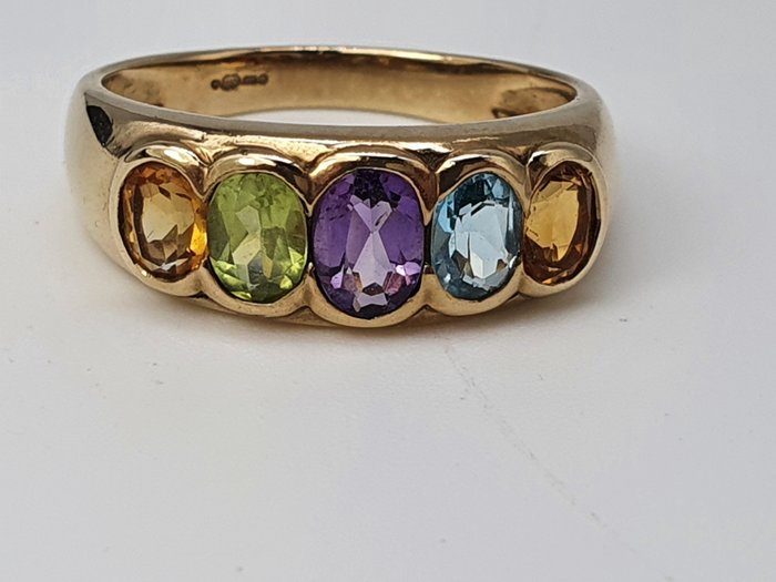 Vintage: Multi- Gem Rainbow Eternity Ring - 9 kt Oro giallo - Catawiki