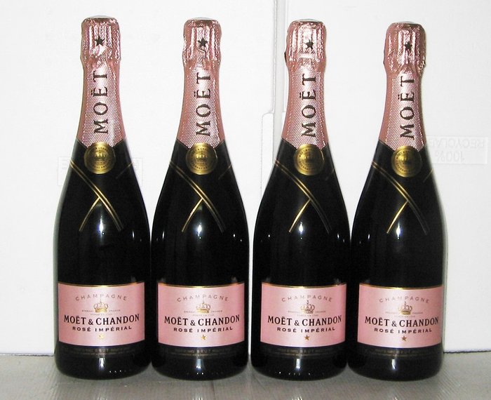 Moët & Chandon Impérial Rosé - Champán Brut - 4 Botellas (0,75 L)