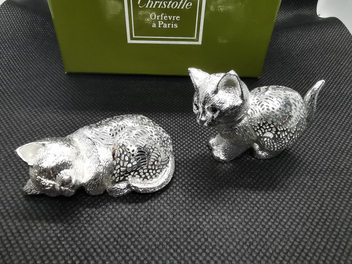 Colección Christofle "Lumière d'Argent", gatos 1980 París - Chapado en plata
