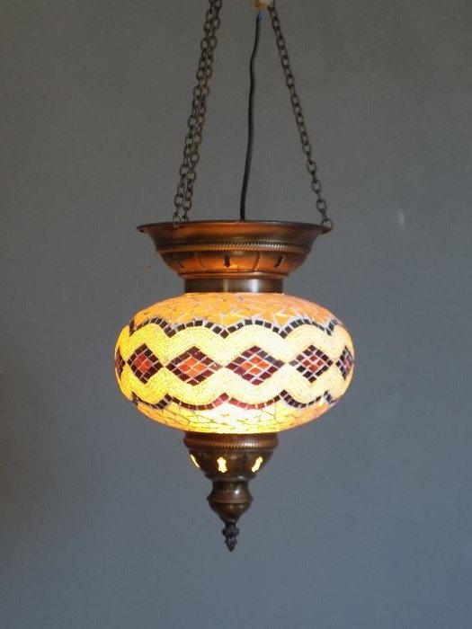 Oriental Turkish mosaic lamp (1) - Folk Art - Copper