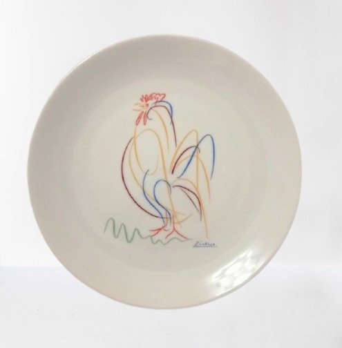 Pablo Picasso - Limoges - Dish "L'Art et la Paix - Le Coq" - Ceramica