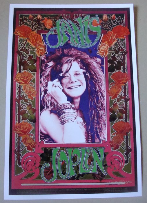 Janis Joplin - Litografie - 2020 - Semnat de mână