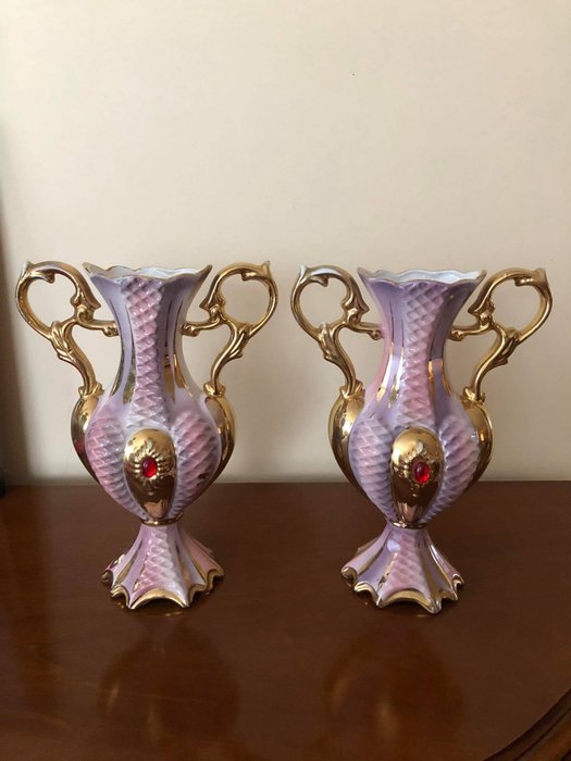 C.A.L. Italy Lucca - Paar Vasen (2) - Porzellan