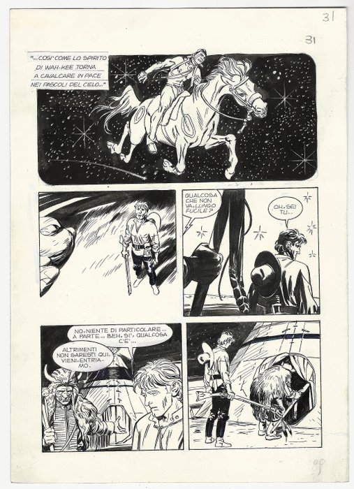 Ken Parker Magazine #23 - Carlo Ambrosini - tavola originale Ken Parker e Dylan Dog "Immagini" - Page volante - Exemplaire unique - (1994)