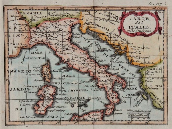 Italy Rogissart Carte De L Italie Et Ses Environs Catawiki