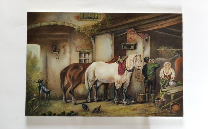 Image 2 of Richard Lukkenaer (1945) - Klassieke paardenstal
