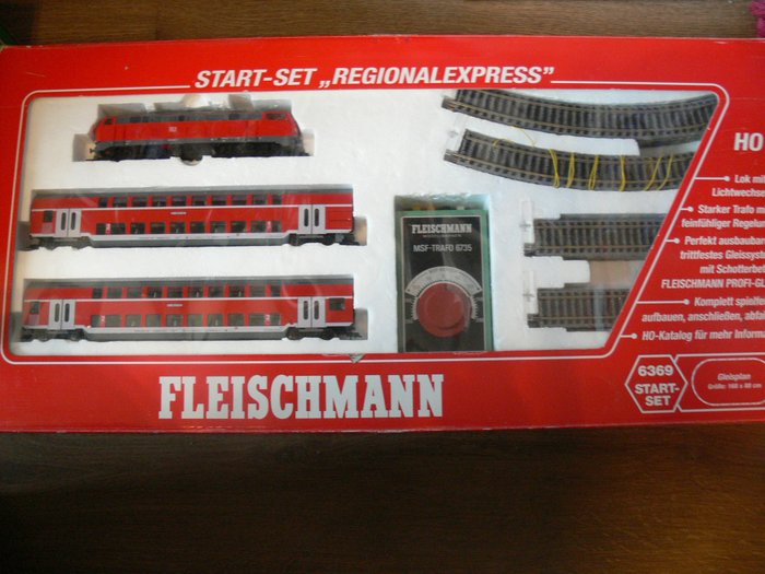 Fleischmann H0 - 6369 - Tågset - Startpaket Regional Express BR 218 Dubbeldäckare - DB