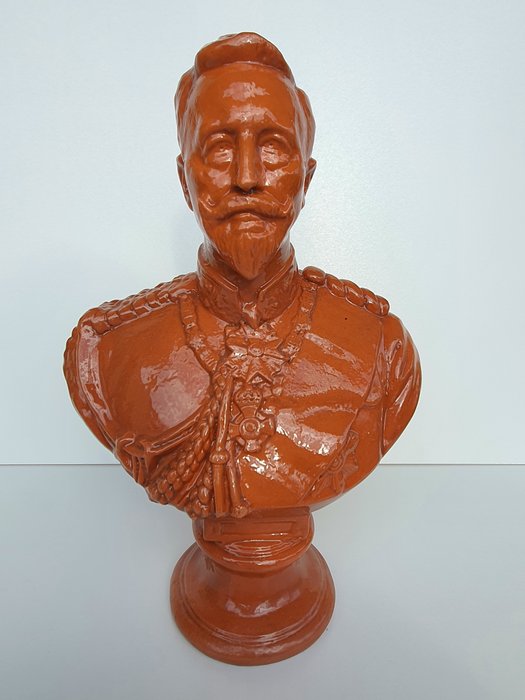 Alemanha - Busto do Imperador Wilhelm II Hohenzollern Cadinen Cerâmica - 1914