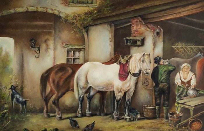 Preview of the first image of Richard Lukkenaer (1945) - Klassieke paardenstal.