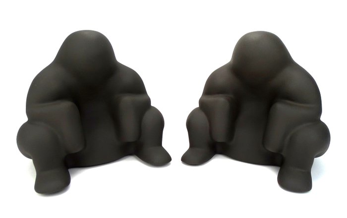 Alessi - Philippe Starck - Bookends (2) - Dédé - Doorstops - thermoplastic resin, black.