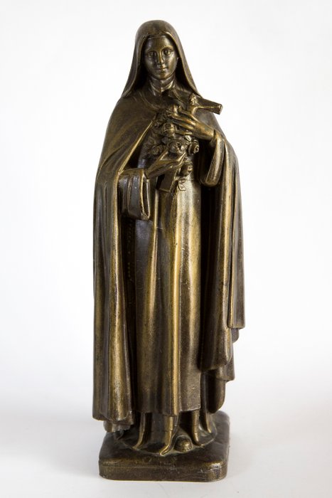 Lisieux的圣特蕾斯雕像-玛丽·伯纳德·里奇姆 (1) - 镀金金属 - 1930年