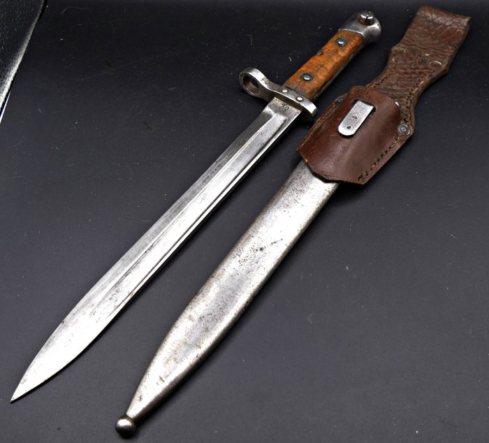 奧地利 - Mannlicher Bajonett für Steyr M95 mit Scheide und Koppelschuh - 刺刀