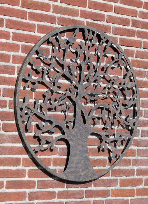 Rahmenkunstbaum des Lebens aus Metall als Wanddekoration an Ihrer Wand. 95cm - Metall
