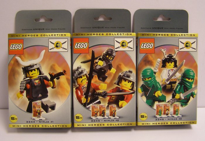 LEGO - Mini Heroes Collection - 3344 + 3345 + 3346 - Ninjas 1, 2 and 3