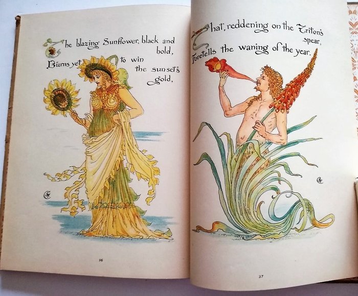 Preview of the first image of Walter Crane ( 1845 - 1915): - Flora"s Feast Masque of Flowers, met 39 chromolithografieën - 1889.