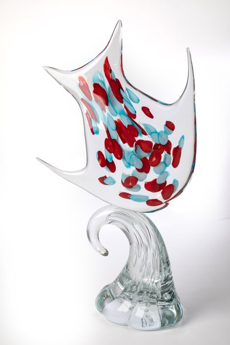 Murano - Sculpture, Scultura pesce Luna firmata Maestro Valter Rossi altezza cm 81 - 81 cm - Glass
