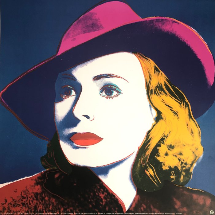 Andy Warhol (after) - Ingrid Bergman: With Hat (XL Size) - Jaren 1990