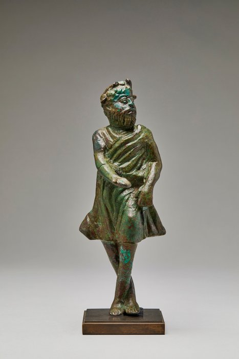 Αρχαία Ρωμαϊκή Χάλκινος ηθοποιός μεγάλου θεάτρου με ισπανική άδεια εισαγωγής άγαλμα