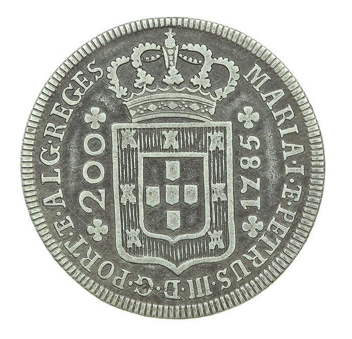 Portugal. D. Maria & D. Pedro III (1777-1786). 12 VInténs (240 Réis) 1785 - Coroa Alta - Raro