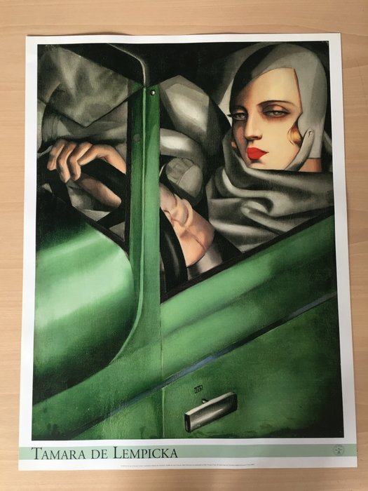 Tamara De Lempicka - "self portrait in green Bugatti" licensend by MMI NYC