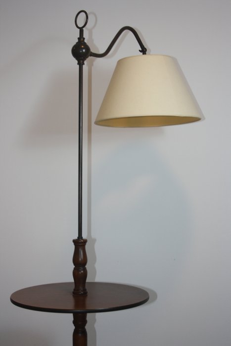 Old Bronze Floor Lamp Auxiliary Table, Modern Bronze Floor Lamp