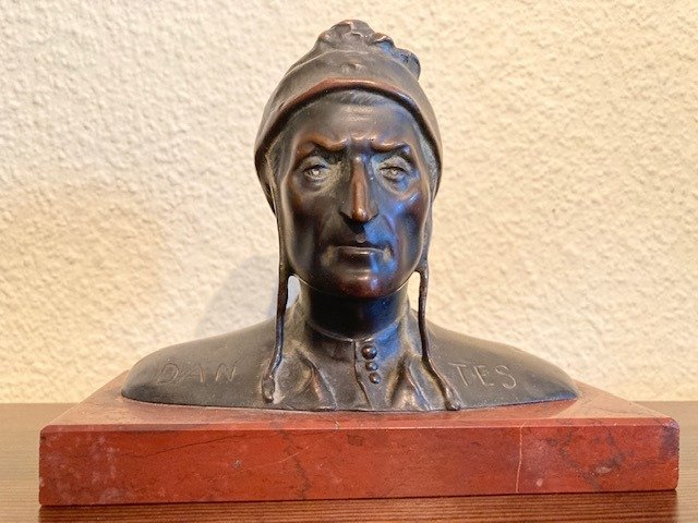 Bust de bronz - Dante Alighieri - poet și filosof (1) - Bronz - Early 20th century
