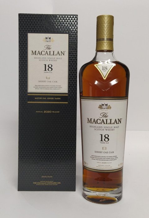Macallan 18 years old Sherry Oak Cask - 2020 Release - Original bottling - 70cl