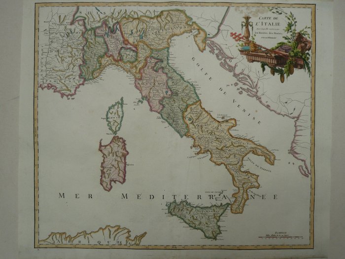Italy Robert De Vaugondy Carte De L Italie 1754 Catawiki