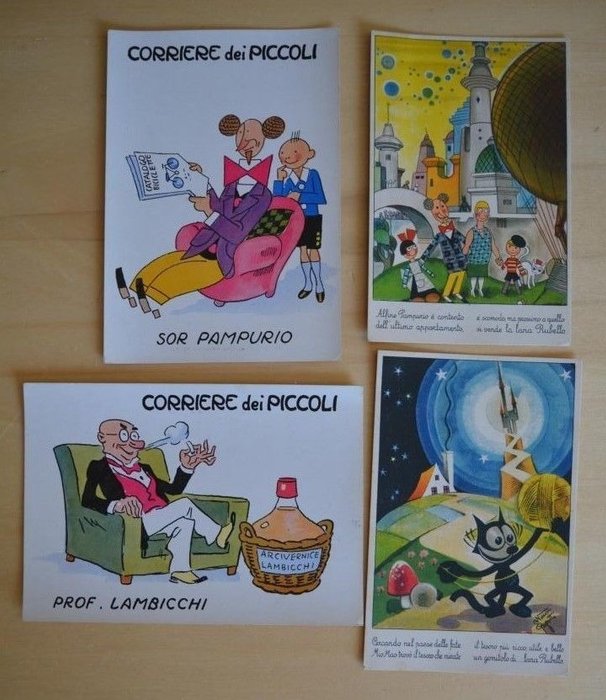 4 x Ansichtkaarten van de Corriere dei Piccoli - jaren 30 - Ansichtkaarten (4) - 1930
