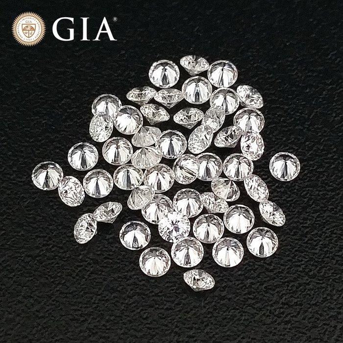 119 pcs Diamanten - 1.01 ct - Rond - D (kleurloos), E, F 