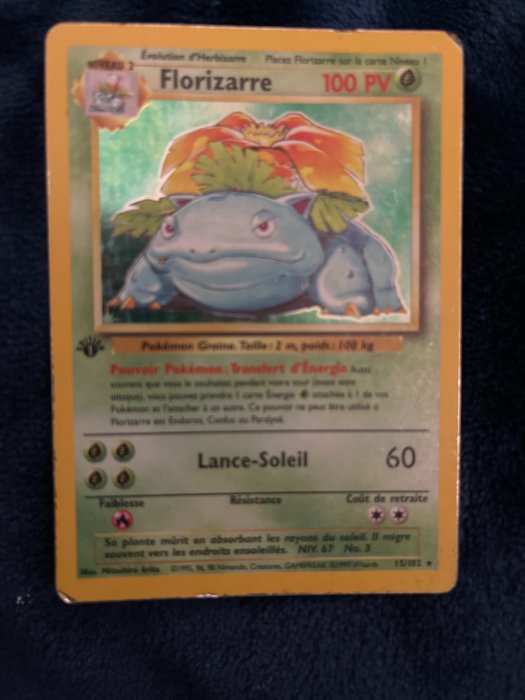 Carte Pokémon Florizarre 15//102 Edition 1 Holo FR