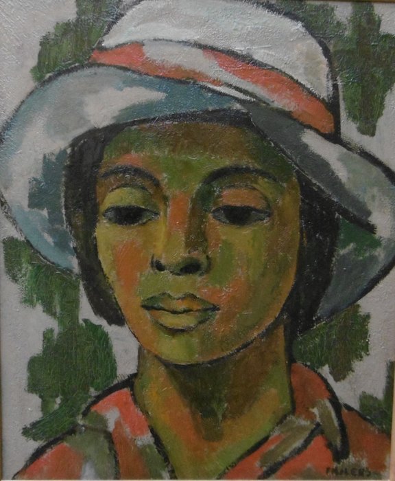 Paule Nolens (1924-2008) - Meisje met hoed