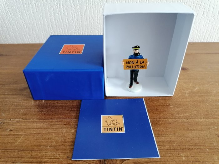 Tintin - Figurine Moulinsart 46990 - Haddock non à la pollution - Carte de vœux 1972 - (2018)