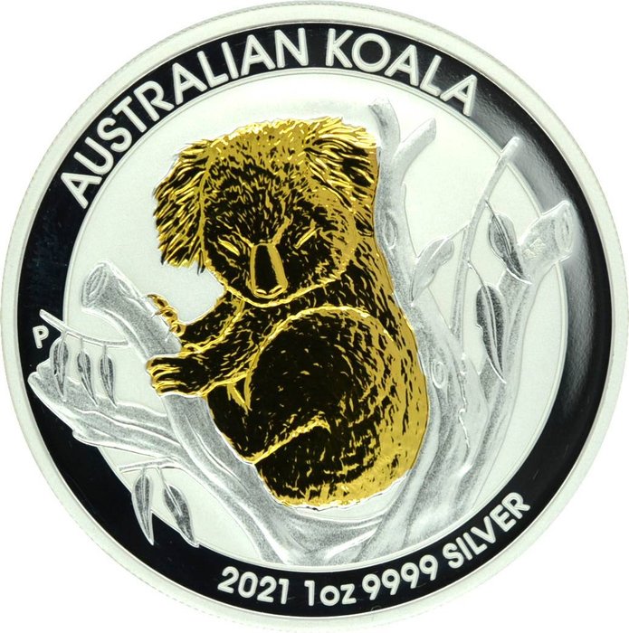Australie. 1 Dollar 2021 Koala - gilded - 1 Oz