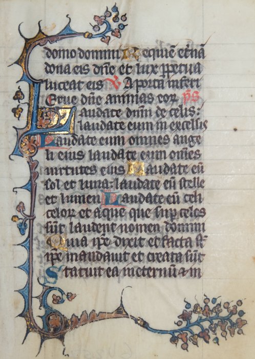 Pierart dou Tielt - Manuscript, Illuminated Book of Hours page from Tournai (Doornik) - 1335