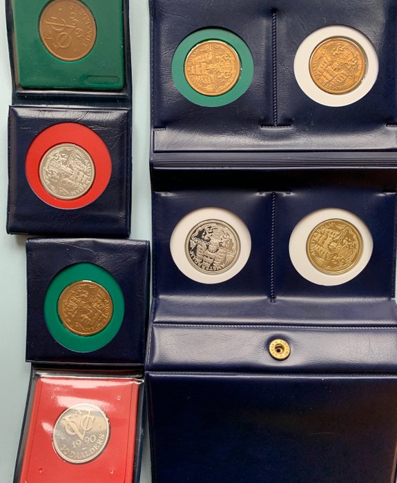 Nederländerna. VOC Daalders 1990 - Goud (1) en zilveren (3) + 3 x Cupro Nikkel