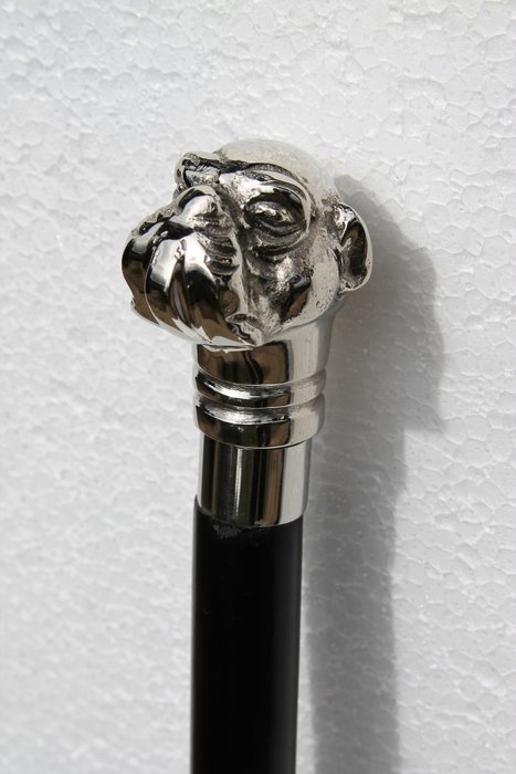 Preview of the first image of Walking stick Bulldog - Alloy, Wood - 20th century.