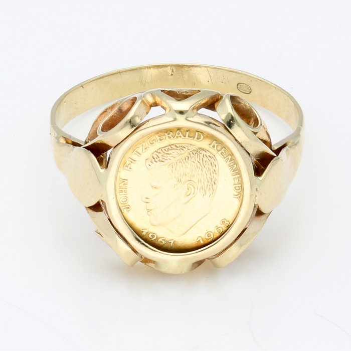 Gold　Ring　F.　John　Catawiki　14　Kennedy　1961-1963　kt.