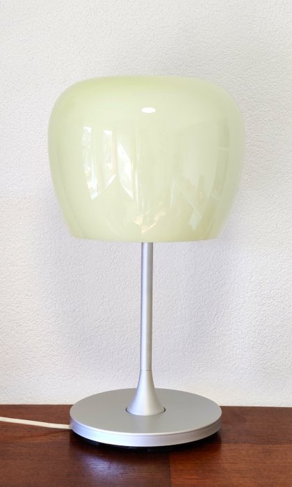 Lámpara de la era espacial de IKEA, seta vintage. Pantalla de cristal verde jade - Althorn